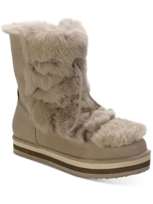 Reformation Remii Womens Faux Suede Fuzzy Winter & Snow Boots
