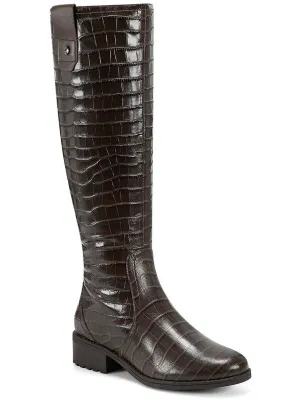 Reformation Rhonda Womens Leather Block heel Knee-High Boots
