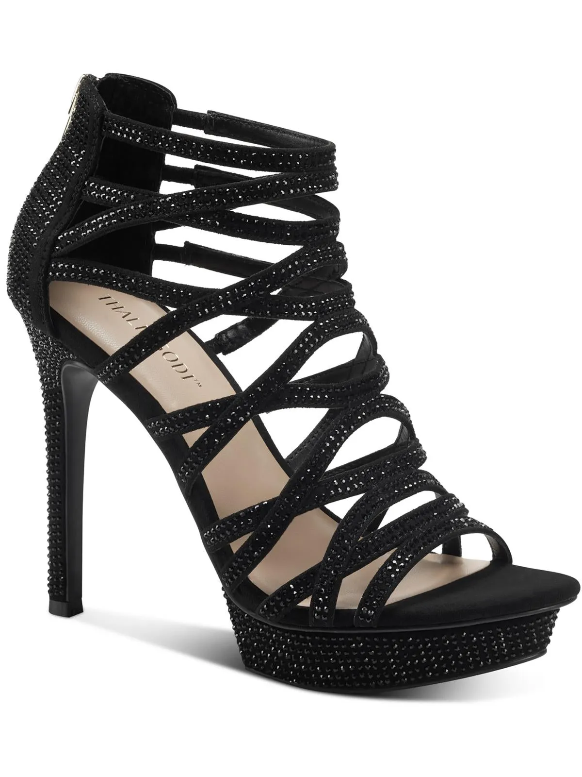 Reformation Silvia Womens Rhinestone Caged Platform Sandals