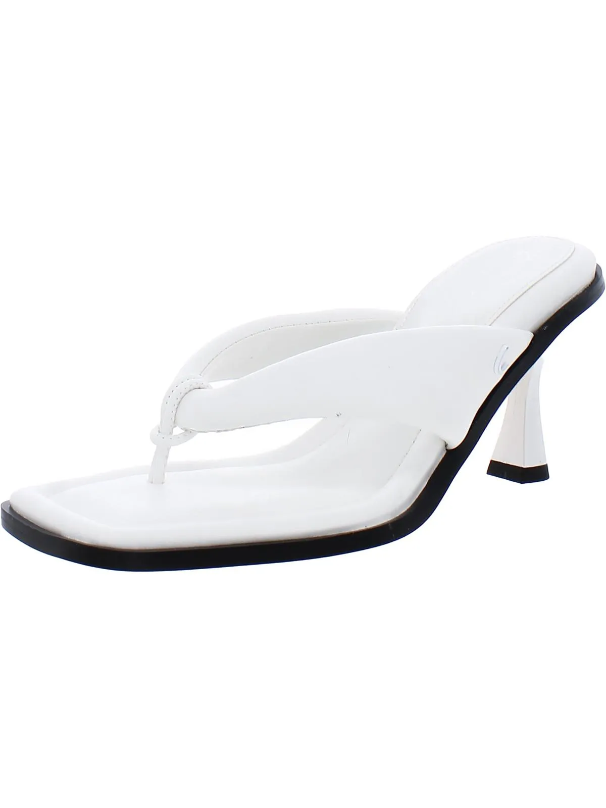 Reformation Skeet Womens Faux Leather Flip Flop Thong Sandals