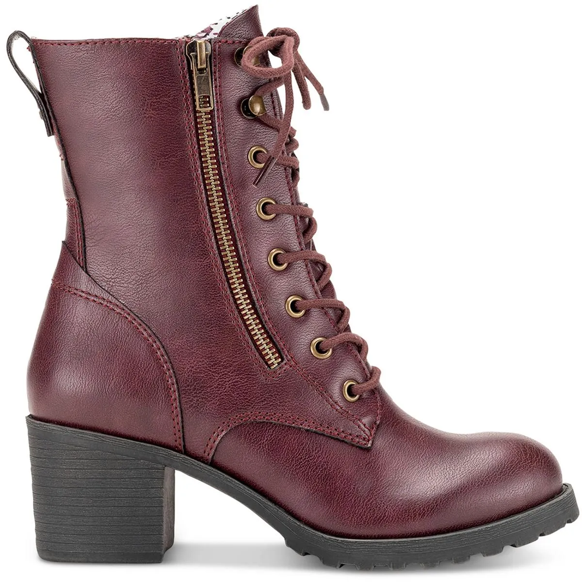 Reformation Sloanie Womens Faux Leather Lace-Up Booties