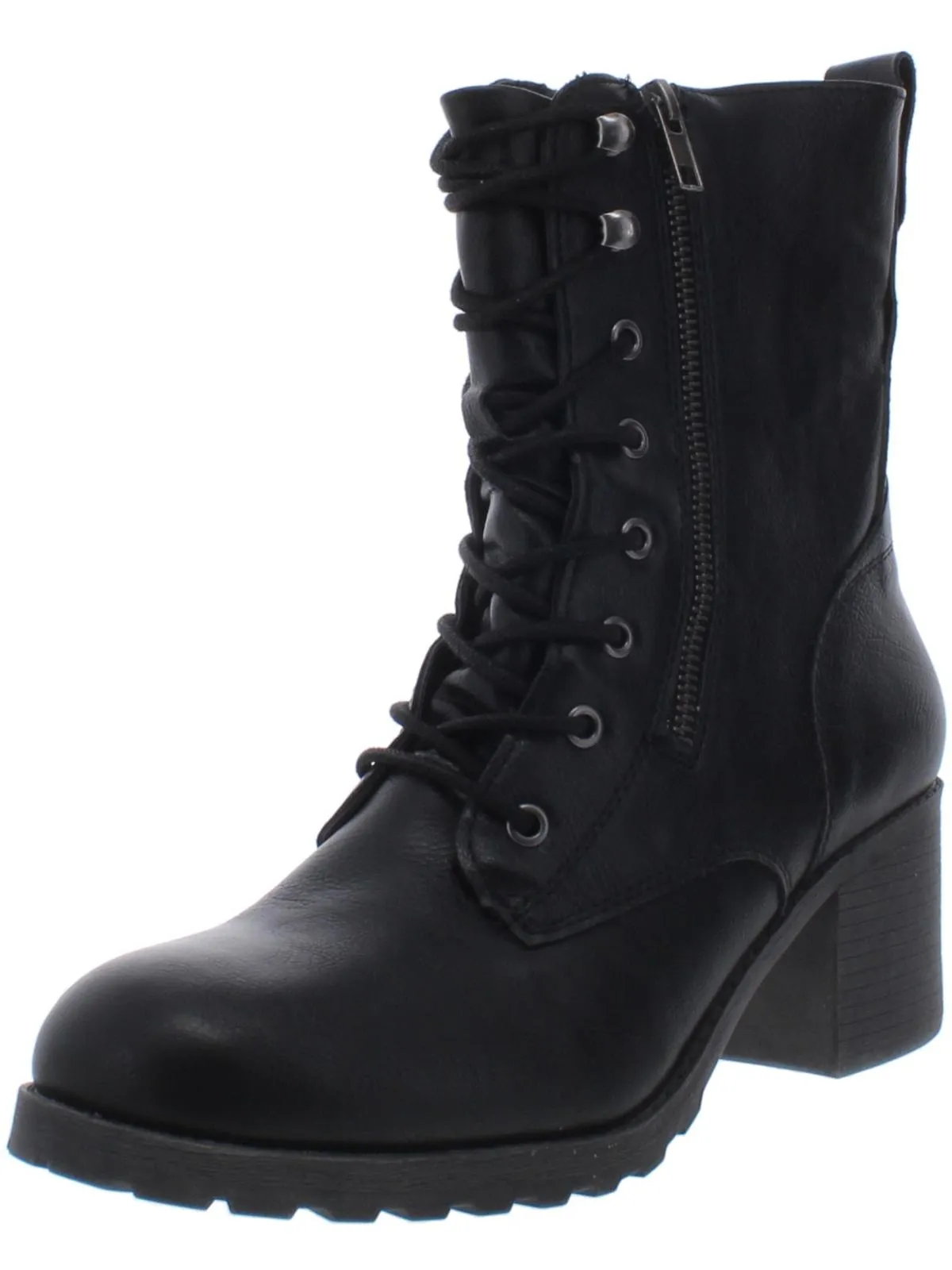Reformation Sloanie Womens Faux Leather Lace-Up Booties