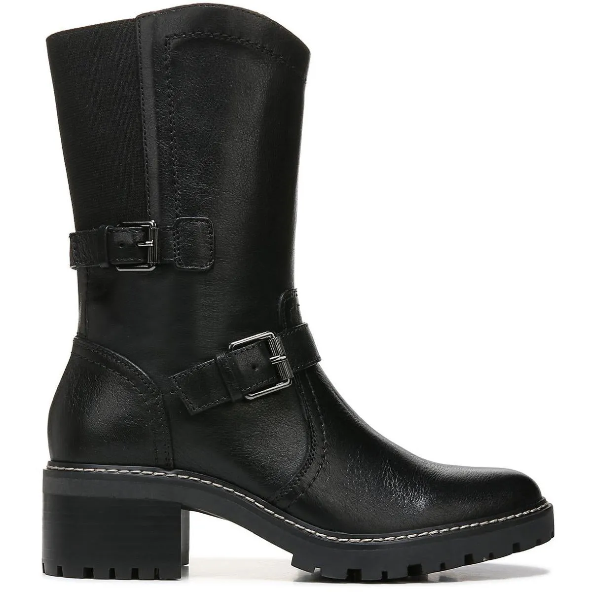 Reformation Talon Womens Leather Motorcycle Mid-Calf Boots