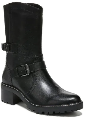 Reformation Talon Womens Leather Motorcycle Mid-Calf Boots