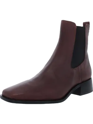 Reformation Thelma Womens Leather Square Toe Ankle Boots