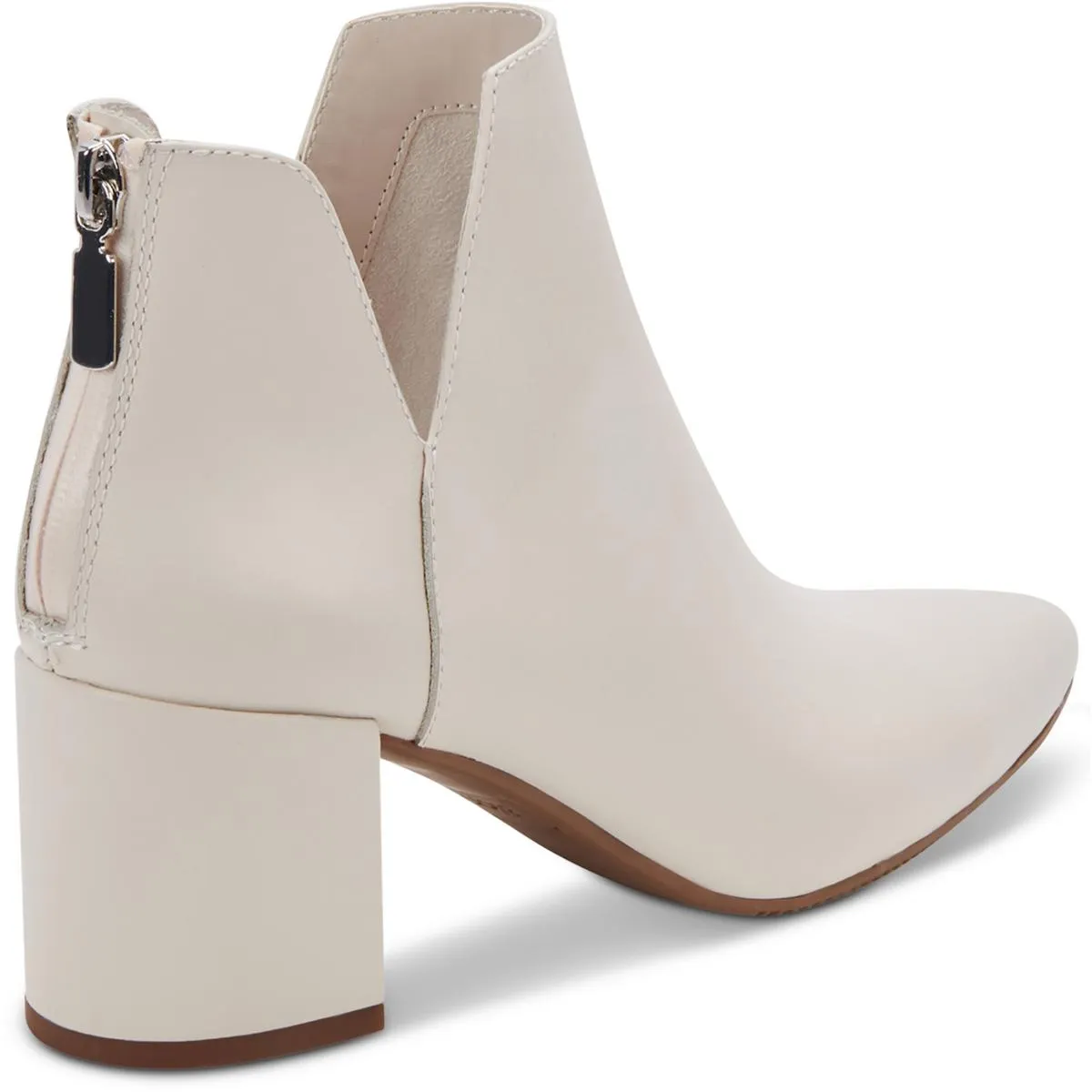 Reformation Trey  Womens Leather Notched Booties