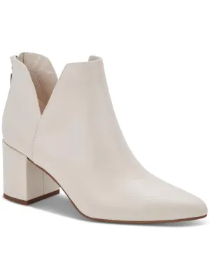 Reformation Trey  Womens Leather Notched Booties