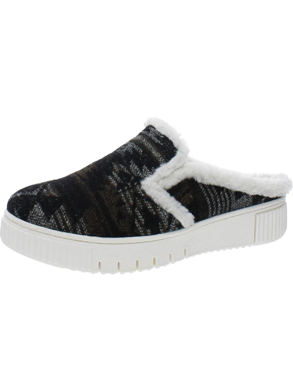 Reformation Truly-Cozy Womens Faux Fur Lined Slip On Mules