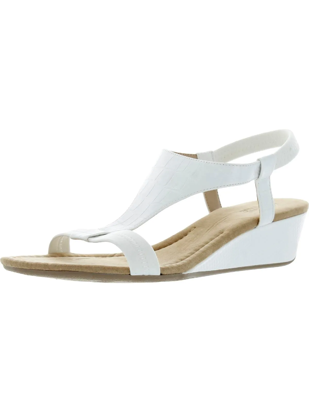 Reformation Vacanza Womens Faux Leather Wedge Sandals