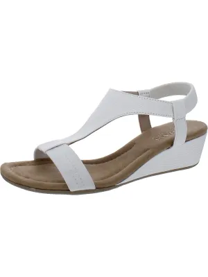 Reformation Vacanza Womens Faux Leather Wedge Sandals