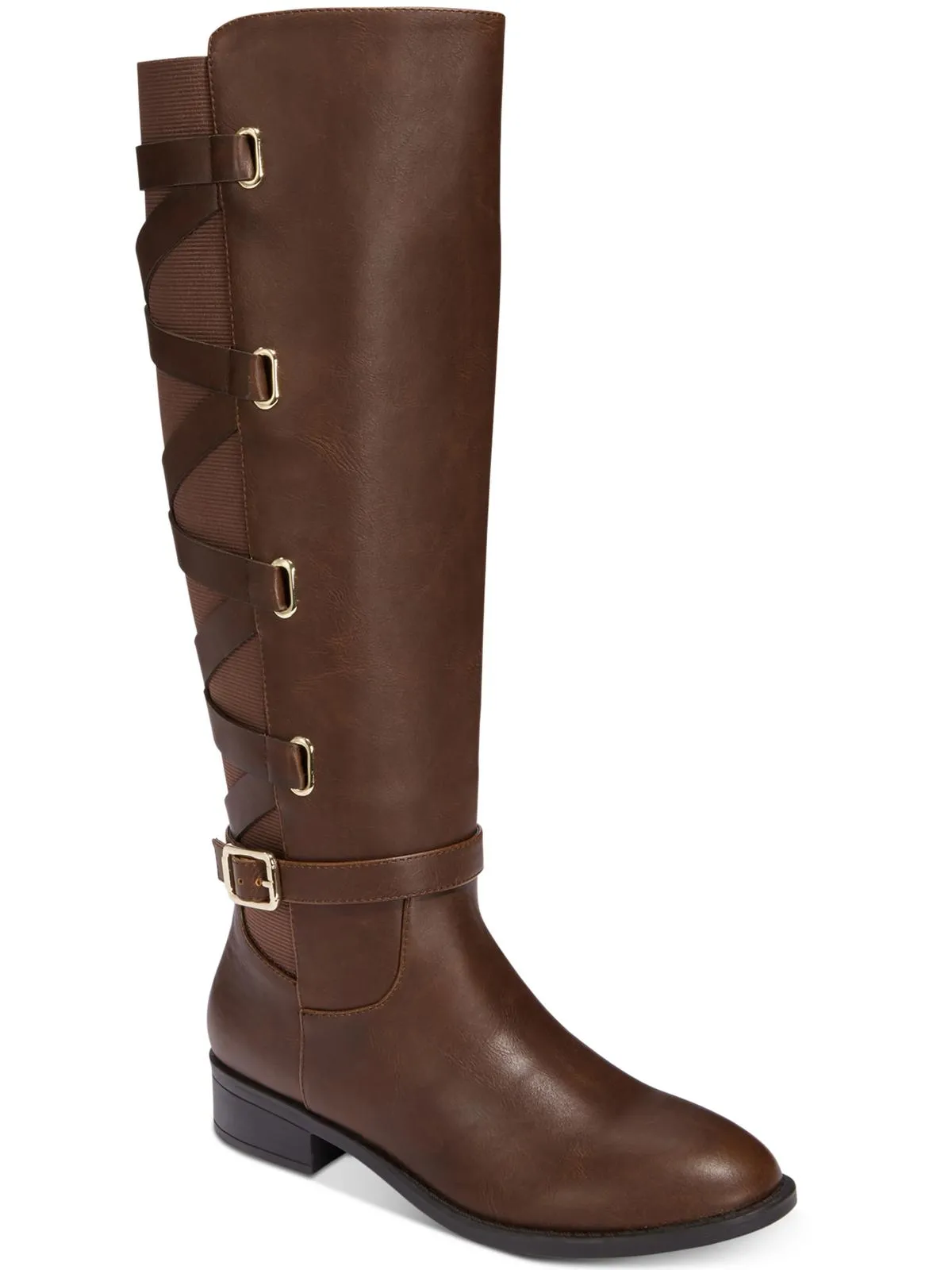 Reformation Veronika Womens Faux Leather Wide Calf Over-The-Knee Boots