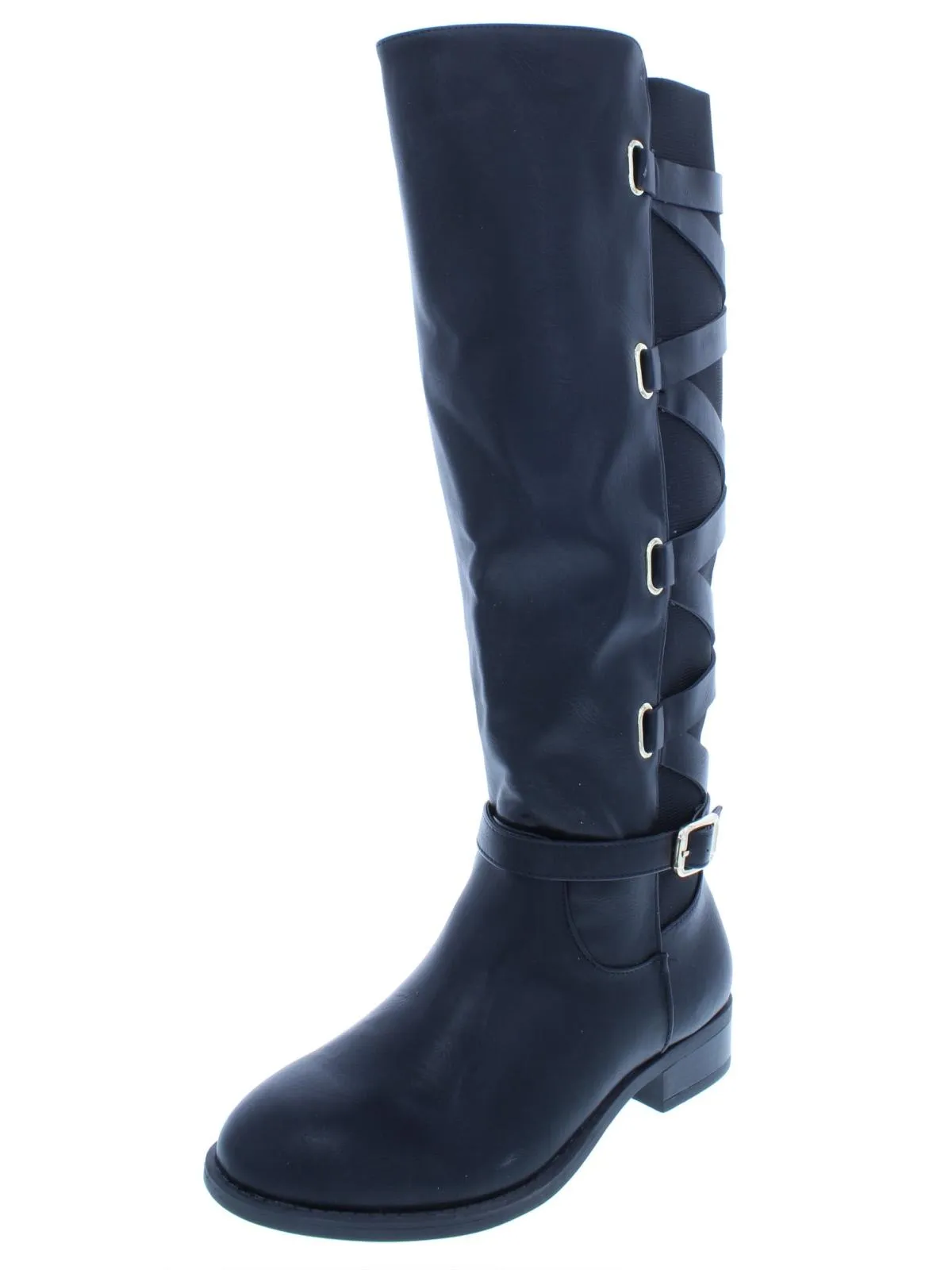 Reformation Veronika Womens Faux Leather Wide Calf Over-The-Knee Boots