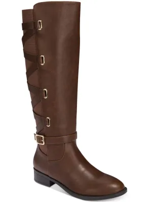 Reformation Veronika Womens Faux Leather Wide Calf Over-The-Knee Boots