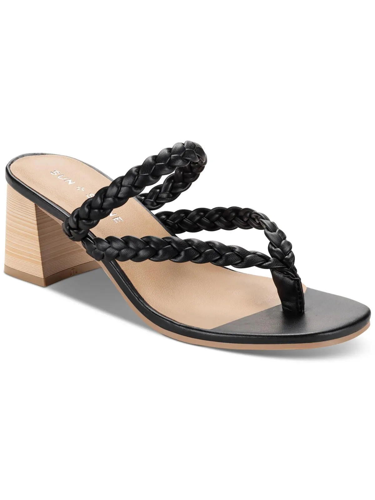 Reformation WIINNIE Womens Faux Leather Open Toe Block Heels