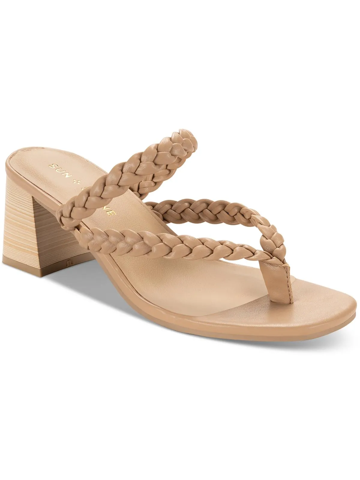 Reformation WIINNIE Womens Faux Leather Open Toe Block Heels