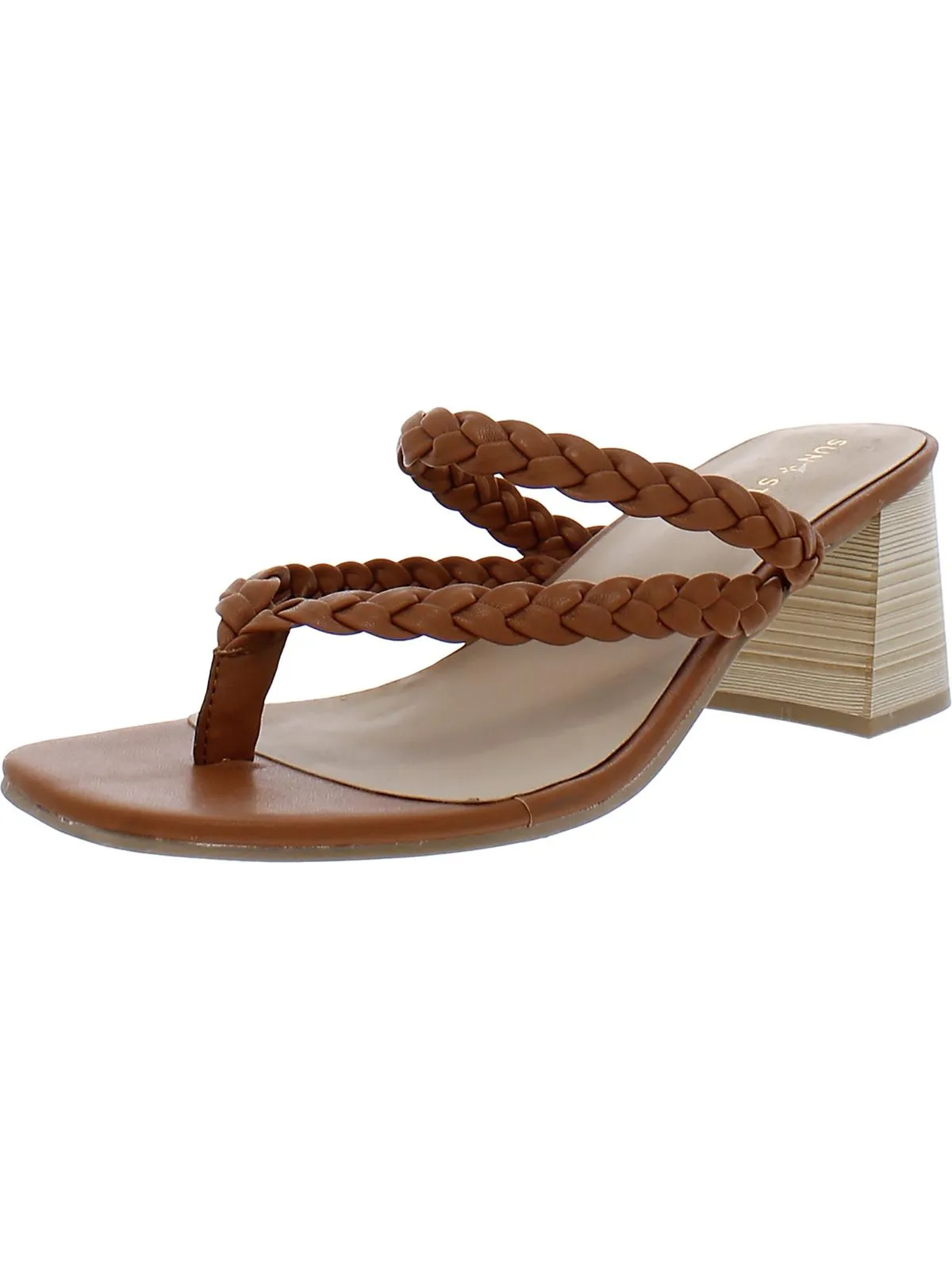 Reformation WIINNIE Womens Faux Leather Open Toe Block Heels