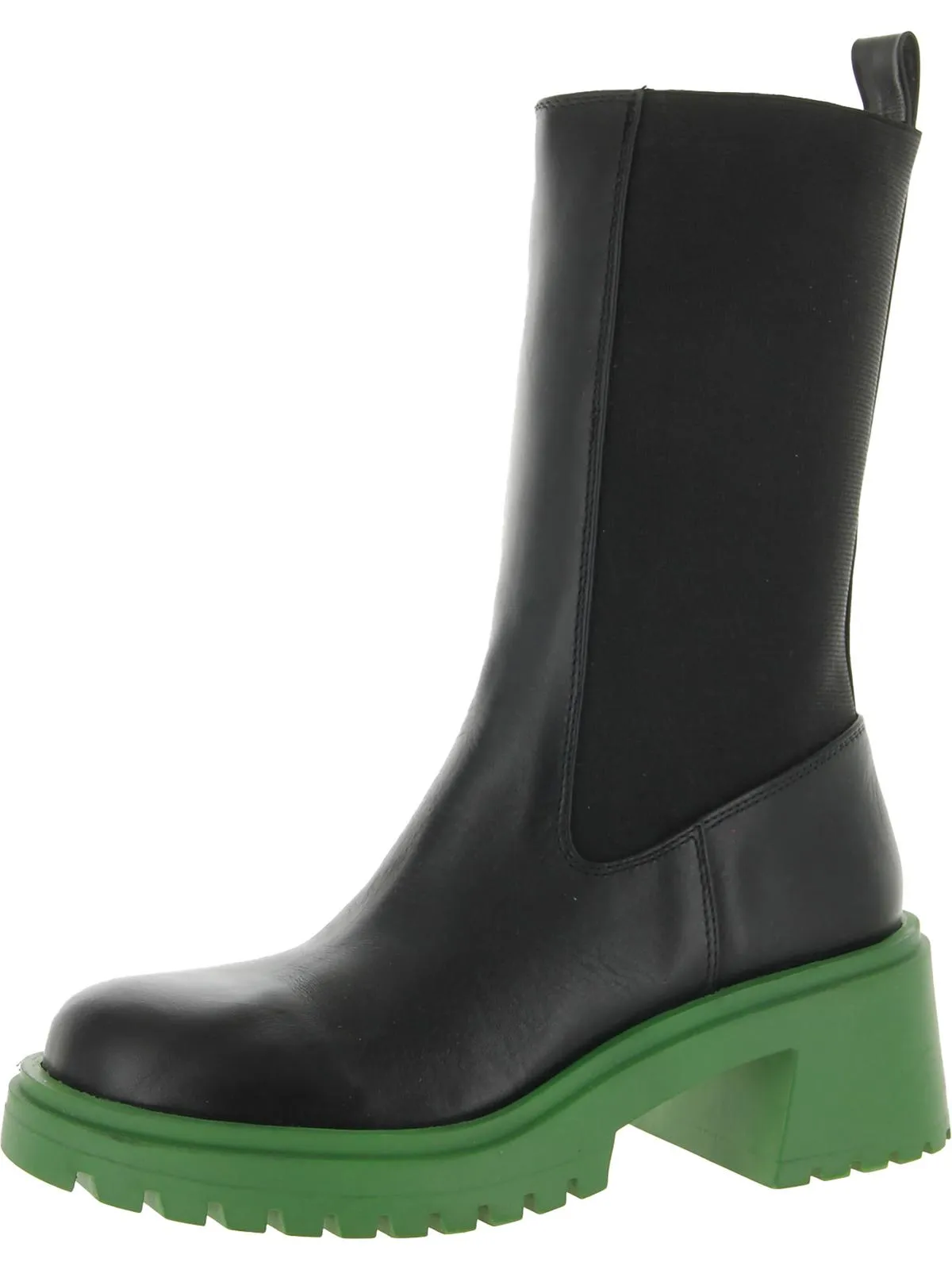 Reformation Womens Leather Stretch Mid-Calf Boots