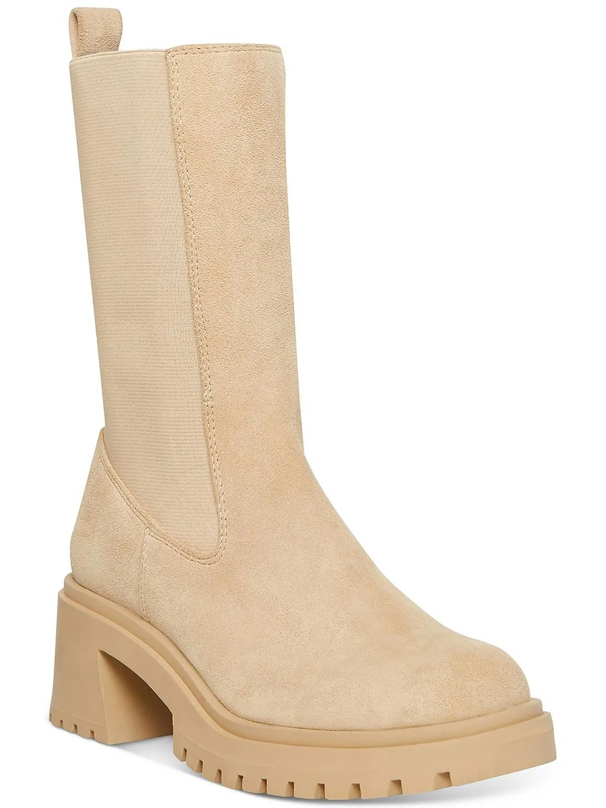 Reformation Womens Leather Stretch Mid-Calf Boots