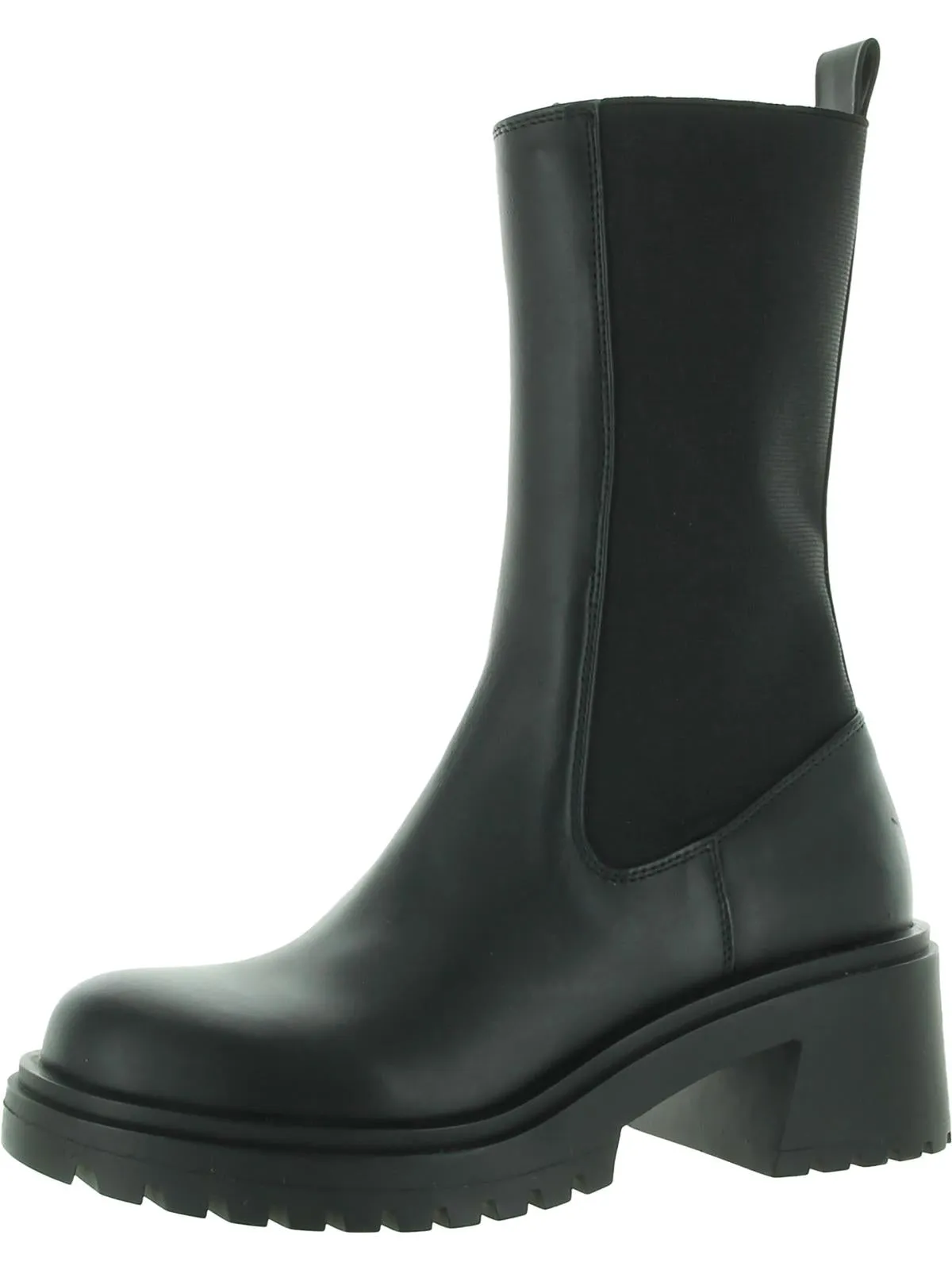Reformation Womens Leather Stretch Mid-Calf Boots