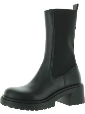 Reformation Womens Leather Stretch Mid-Calf Boots