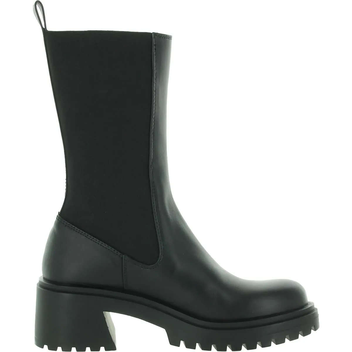 Reformation Womens Leather Stretch Mid-Calf Boots