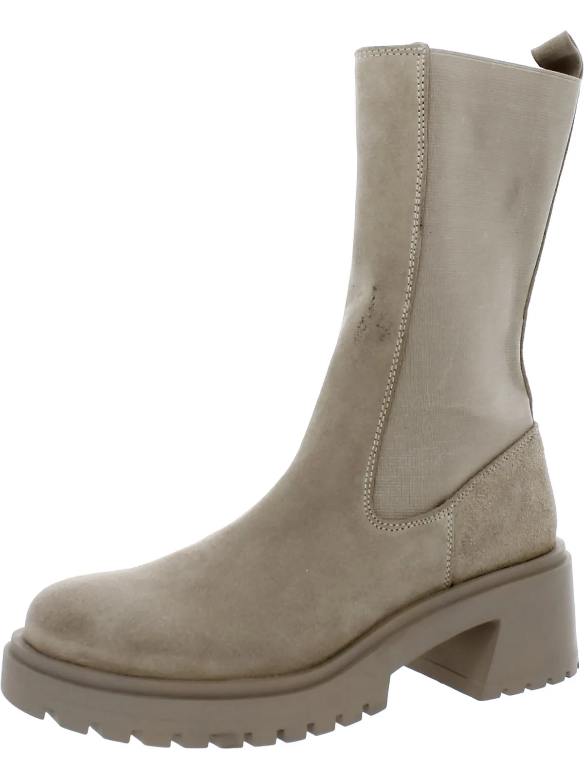 Reformation Womens Leather Stretch Mid-Calf Boots