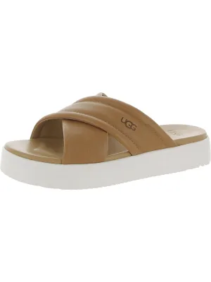 Reformation Zayne Crossband Womens Leather Open Toe Platform Sandals
