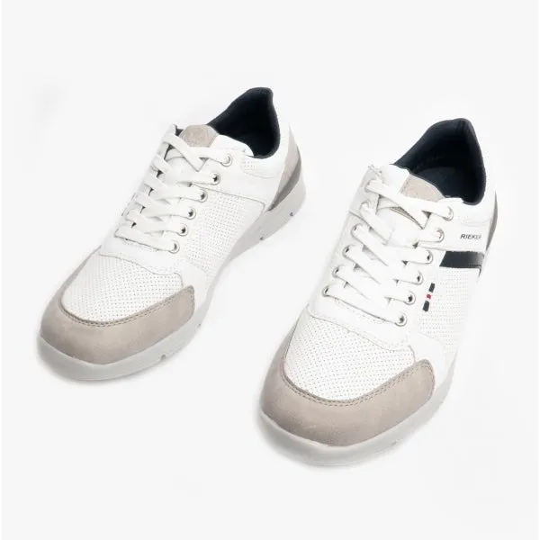 Rieker 16426-40 Mens Trainers White Combi