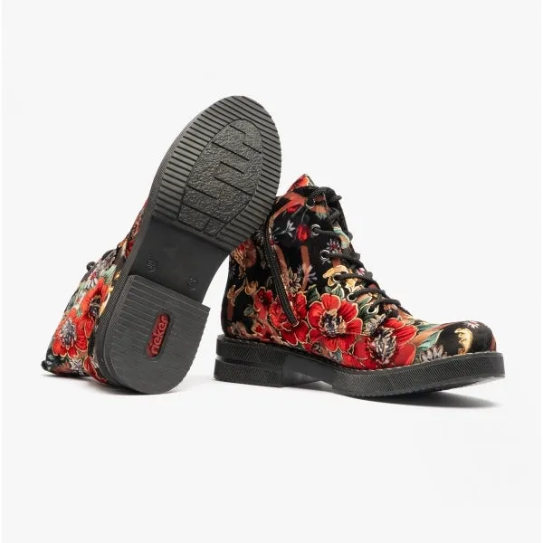 Rieker 72010-90 Womens Ankle Boots Black/Multi