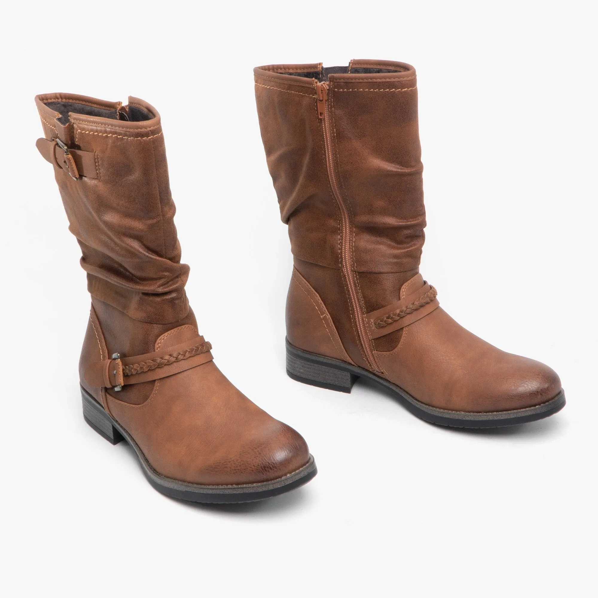 Rieker 98860-22 Womens Calf Length Boots Nut Brown