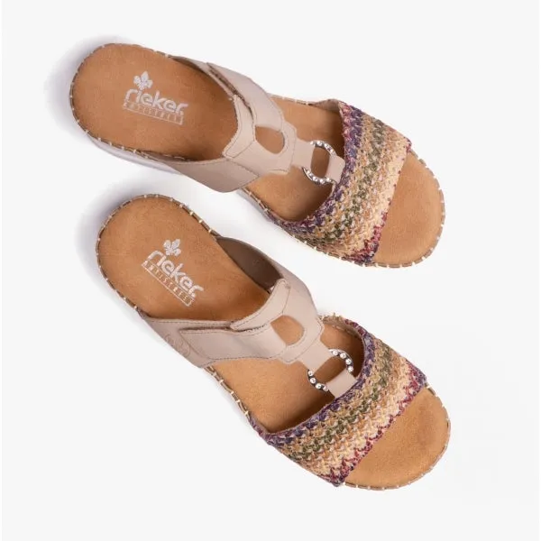Rieker V1243-90 Womens Mules Multi