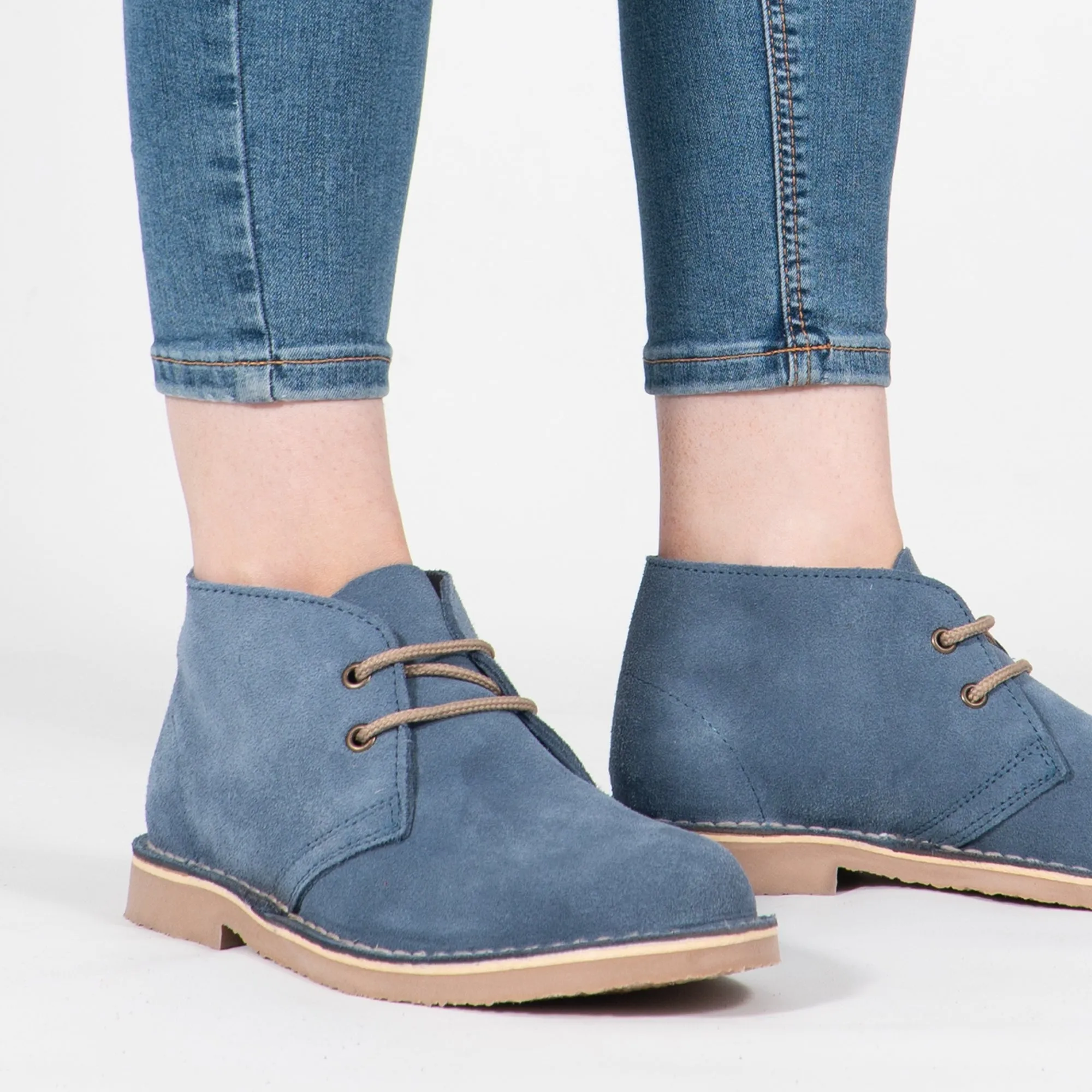 Roamers MACIE Womens Desert Boots Blue