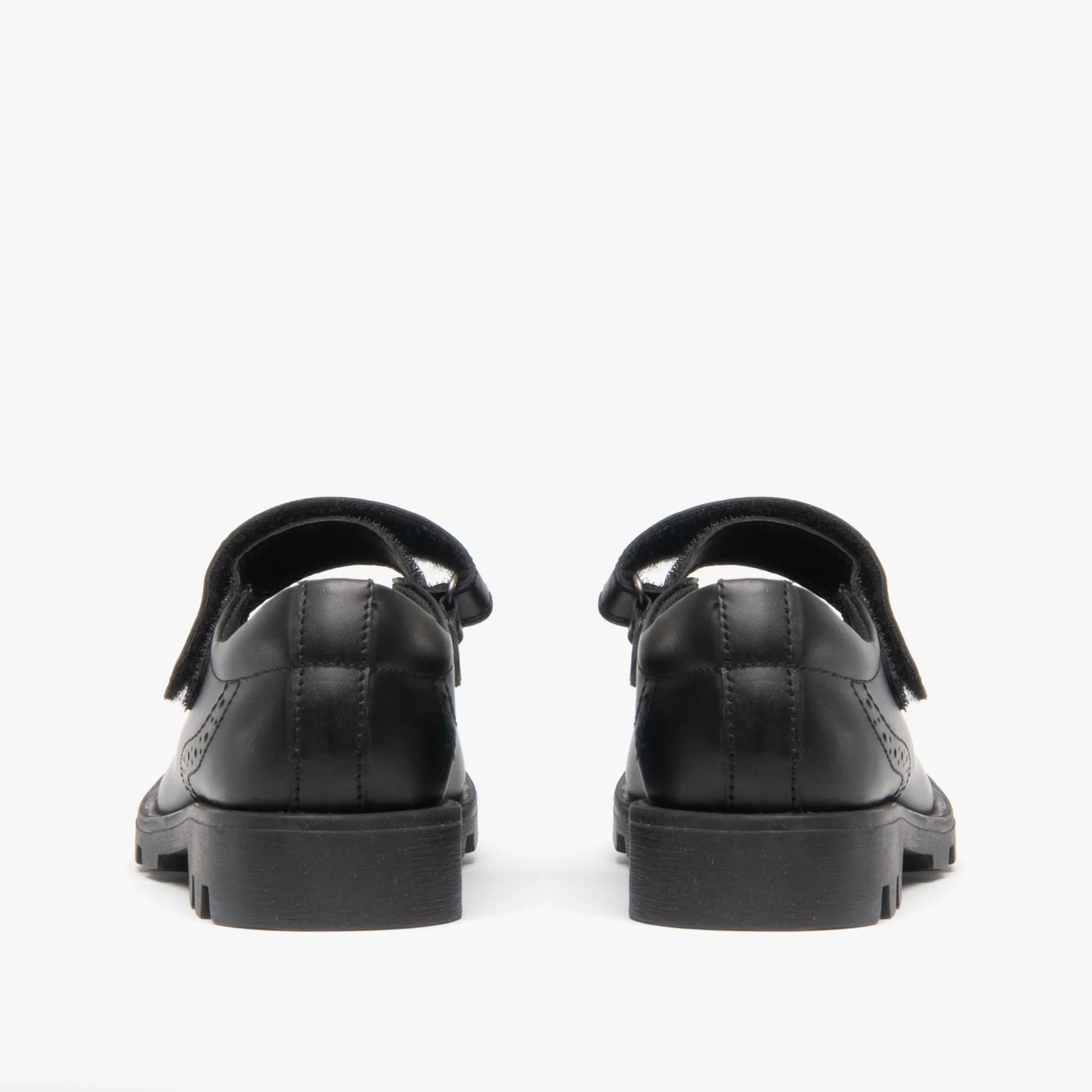 Roamers SABINA Girls Leather Touch Fasten Mary Jane Shoes Black