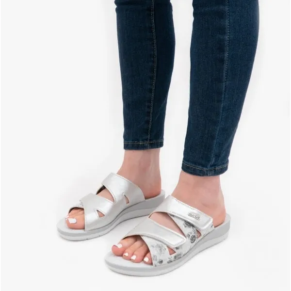 Rohde 1361 Womens Slip-On Mule Sandals White