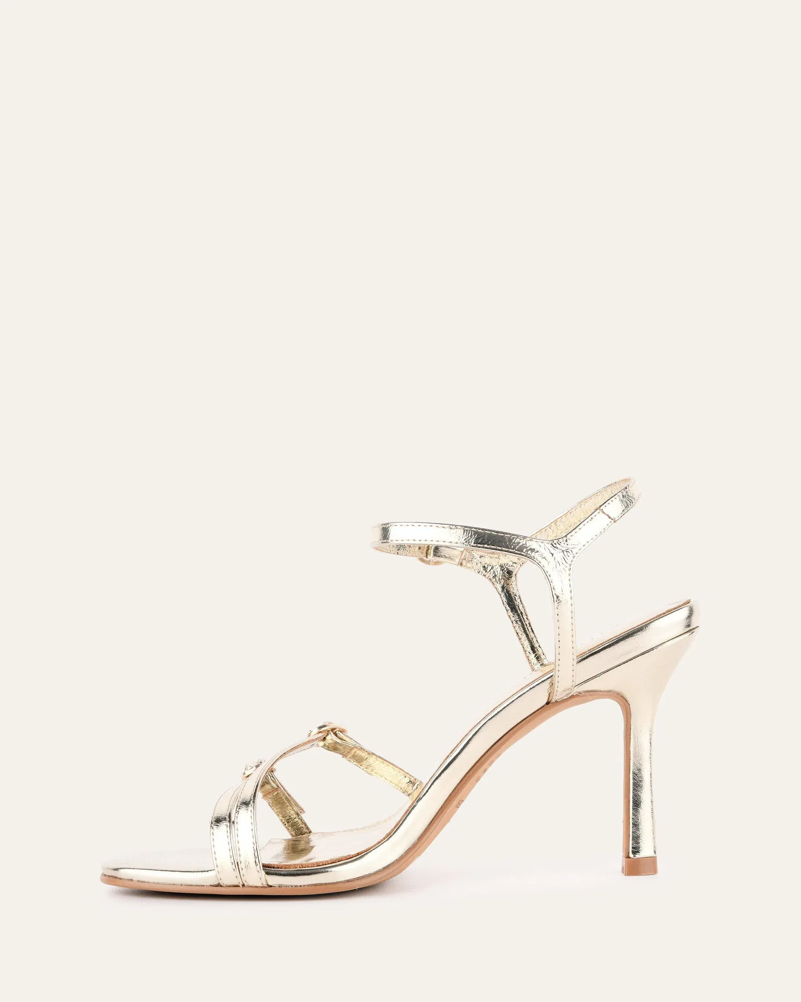 ROMY HIGH HEELS GOLD LEATHER Jo Mercer