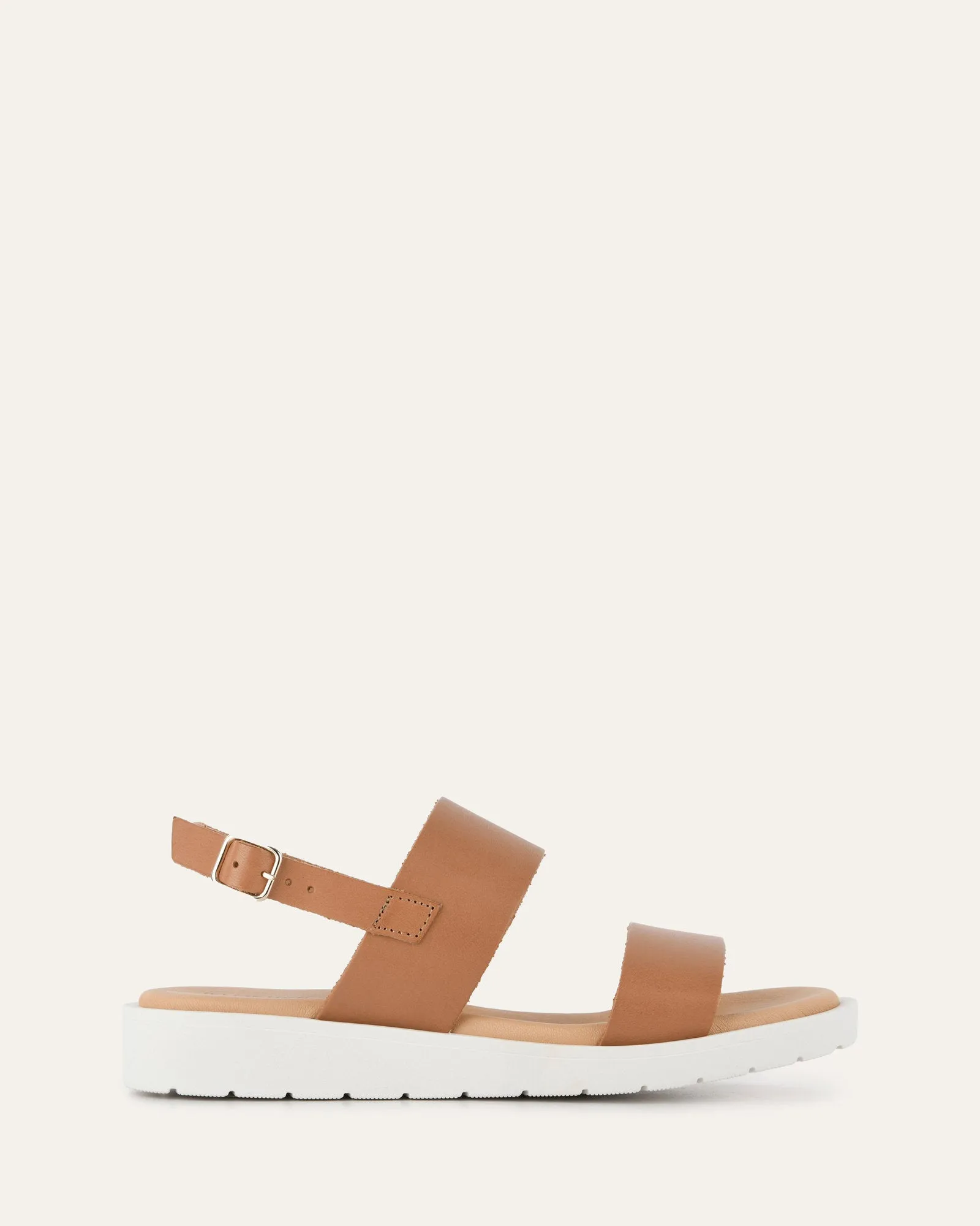 ROSALIE FLAT SANDALS TAN LEATHER Jo Mercer