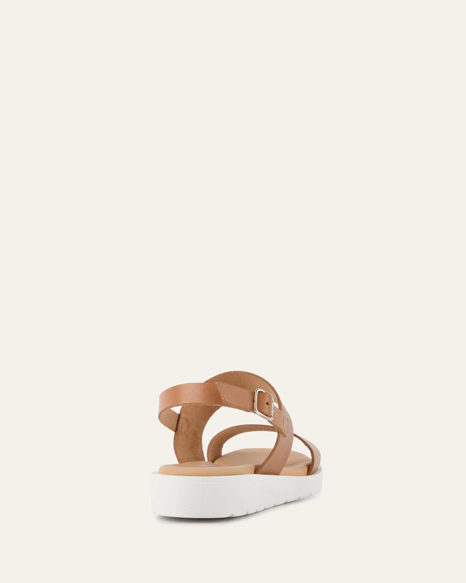 ROSALIE FLAT SANDALS TAN LEATHER Jo Mercer