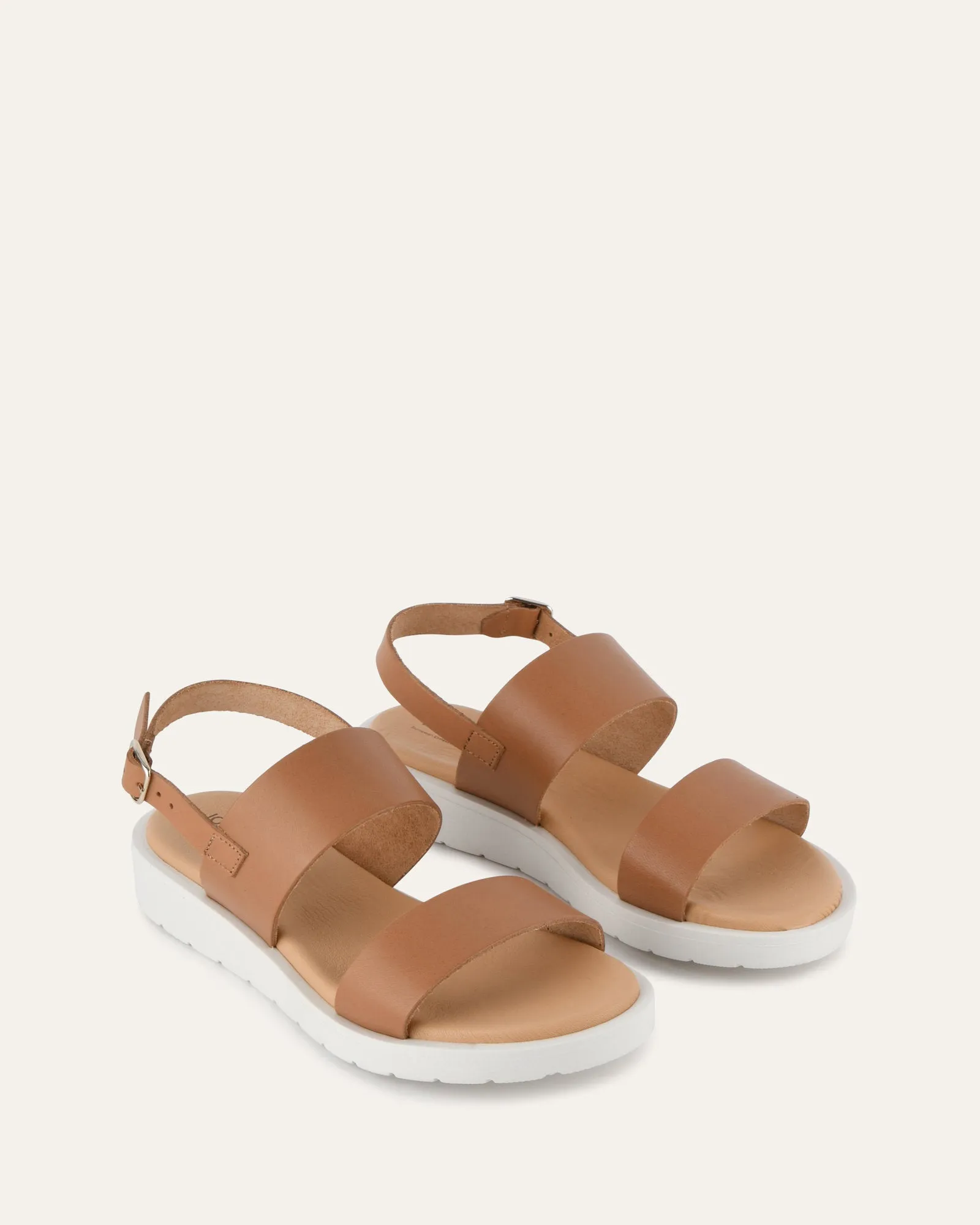 ROSALIE FLAT SANDALS TAN LEATHER Jo Mercer
