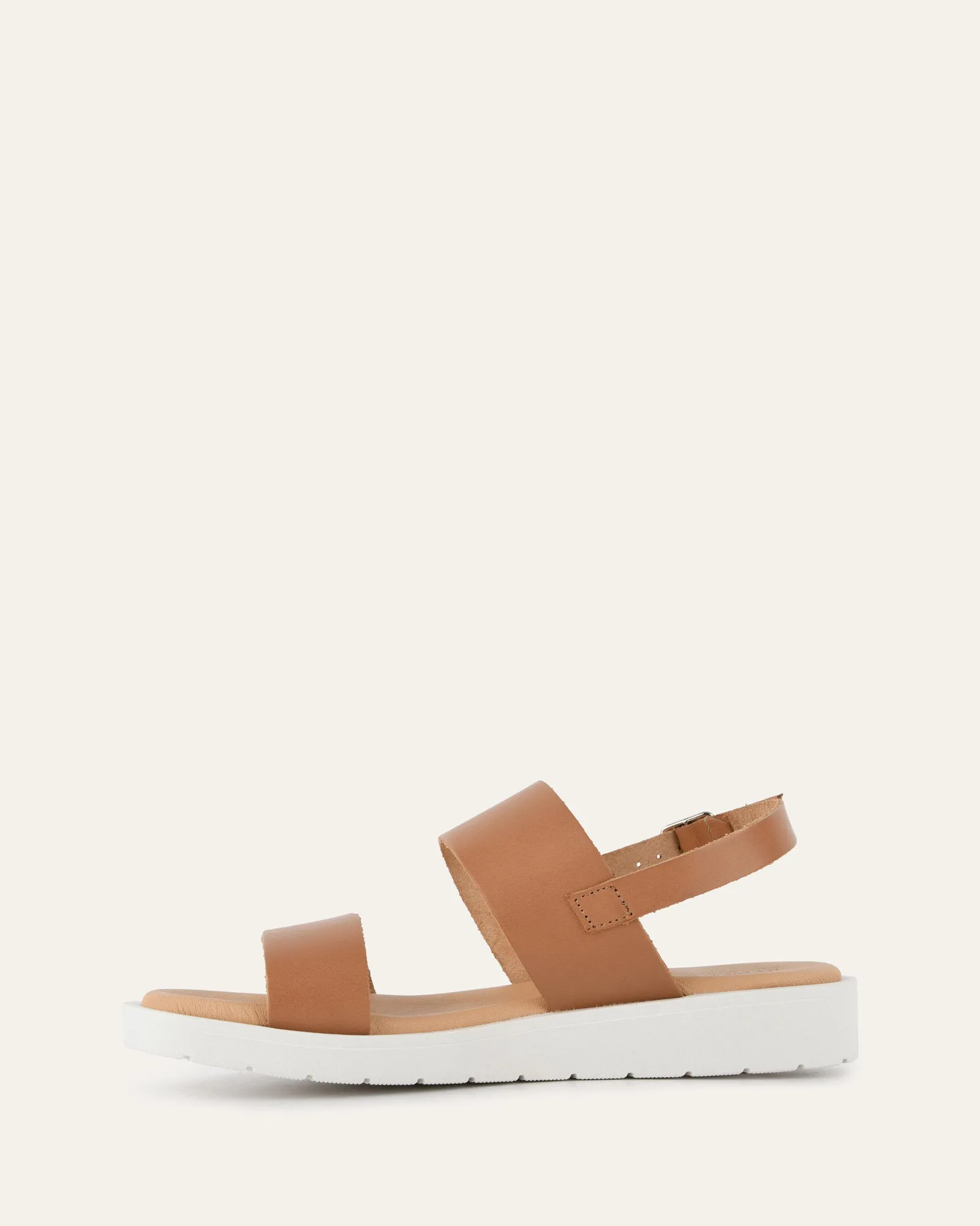 ROSALIE FLAT SANDALS TAN LEATHER Jo Mercer