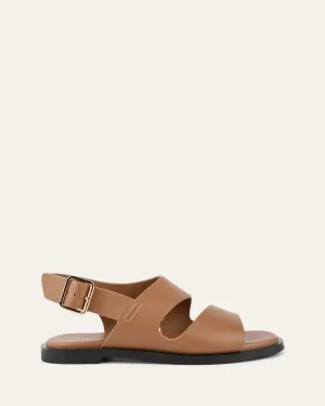 SADIE FLAT SANDALS CARAMEL LEATHER Jo Mercer