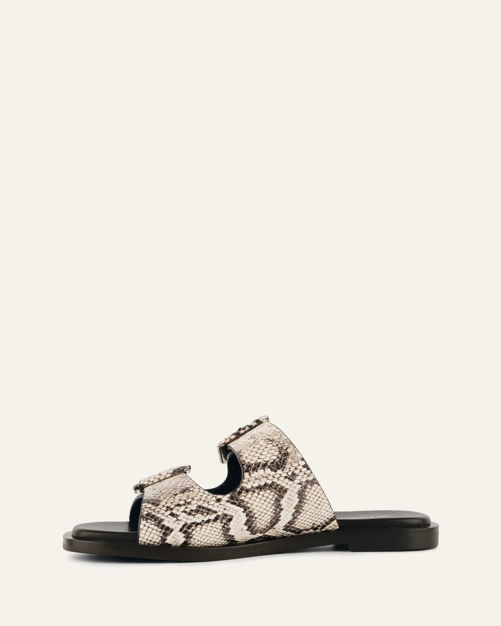 SEBASTIAN FLAT SLIDE NATURAL SNAKE PRINT LEATHER Jo Mercer