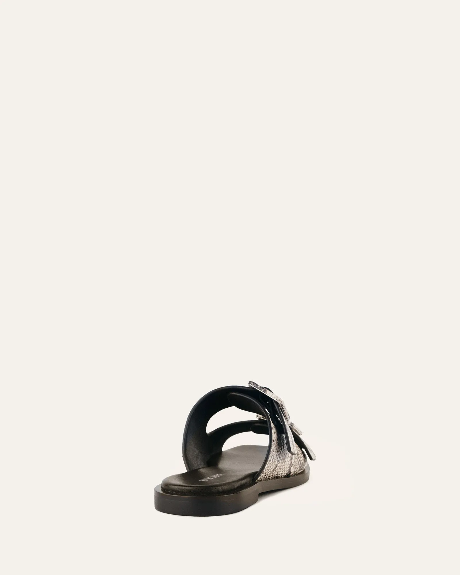 SEBASTIAN FLAT SLIDE NATURAL SNAKE PRINT LEATHER Jo Mercer