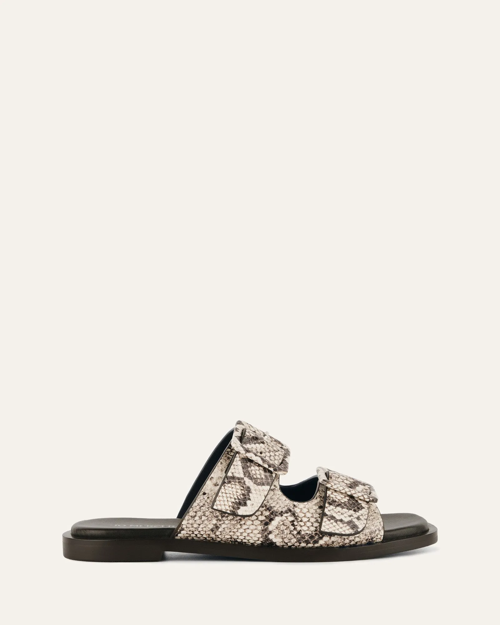 SEBASTIAN FLAT SLIDE NATURAL SNAKE PRINT LEATHER Jo Mercer