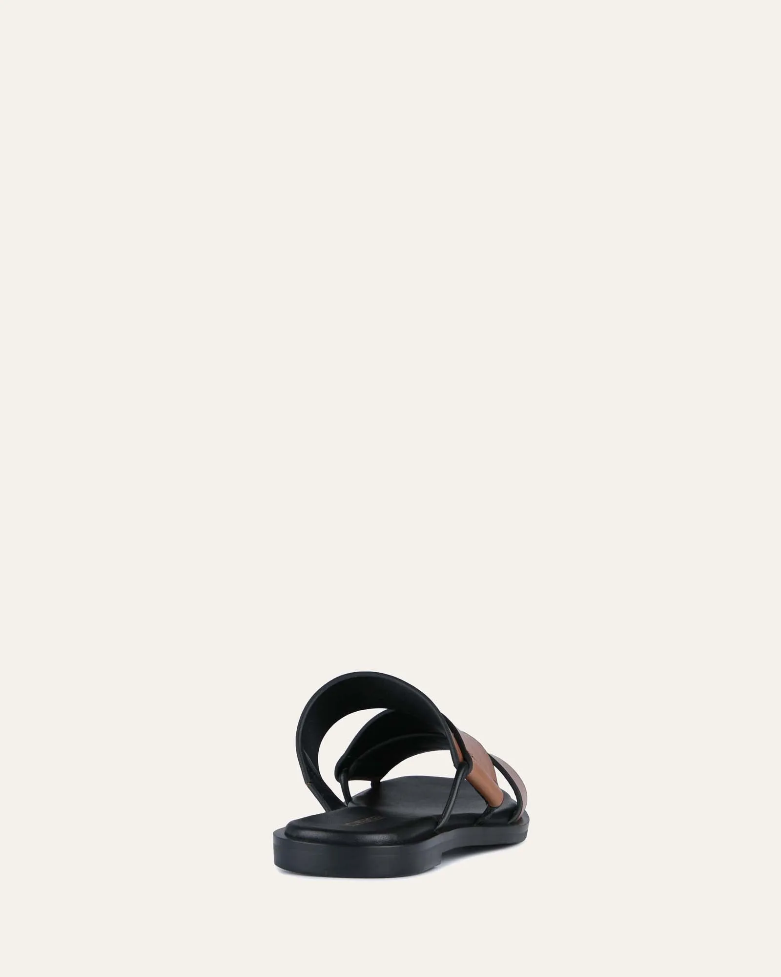 SHELBY FLAT SLIDES DARK TAN LEATHER Jo Mercer