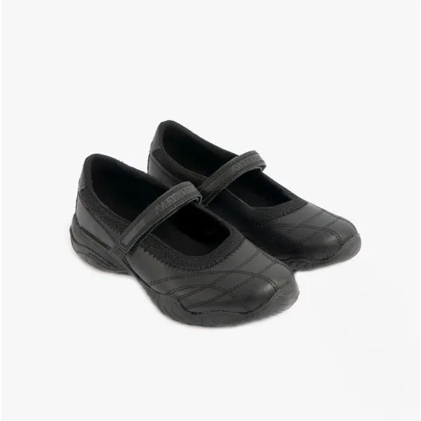 Skechers 81264L/BLK VELOCITY POUTY Girls Leather School Shoes Black