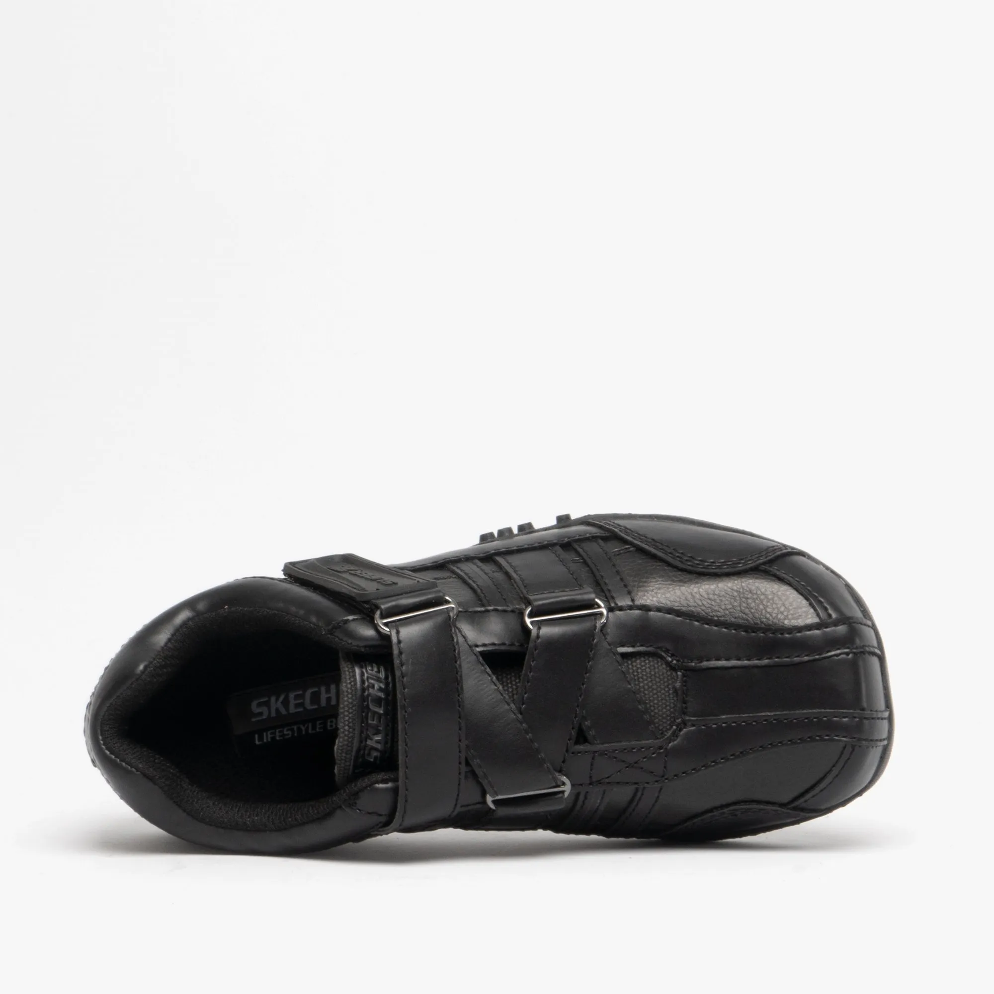 Skechers 91664L/BBK URBANTRACK II RAGE Boys Touch Fasten School Shoes Black
