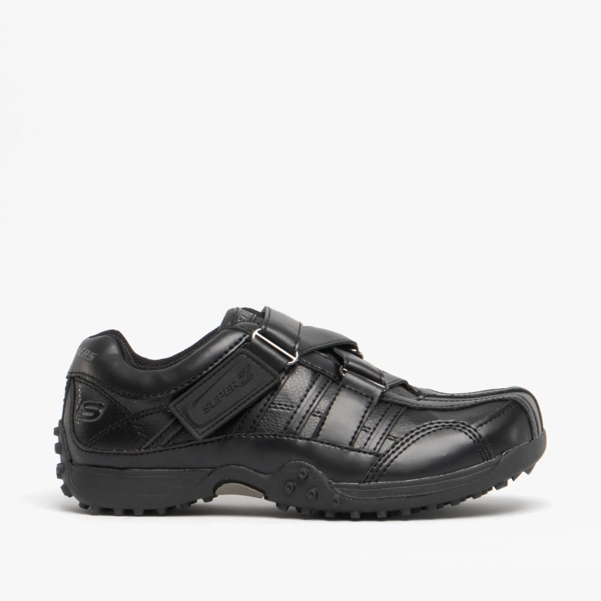 Skechers 91664L/BBK URBANTRACK II RAGE Boys Touch Fasten School Shoes Black