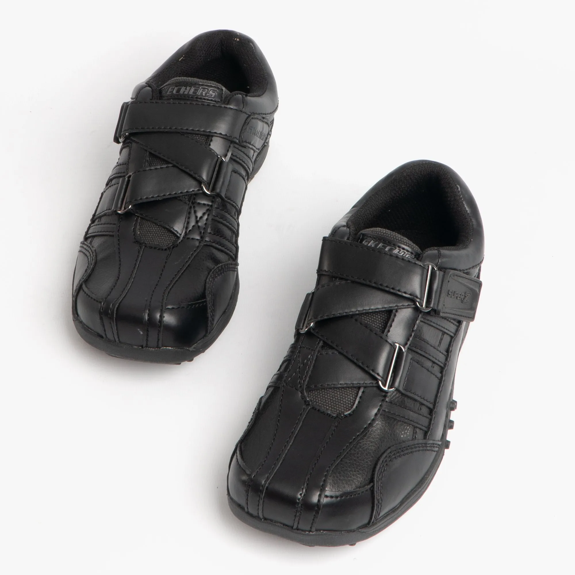 Skechers 91664L/BBK URBANTRACK II RAGE Boys Touch Fasten School Shoes Black