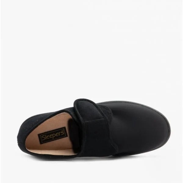 Sleepers ARTHUR Mens Super Wide Full Slippers Black