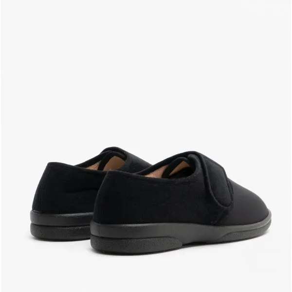 Sleepers ARTHUR Mens Super Wide Full Slippers Black